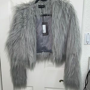 Cropped fur jacket